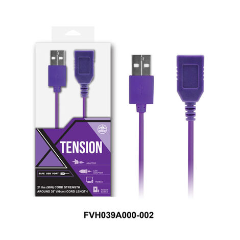 Удлинитель USB-провода 1м, фиолетовый