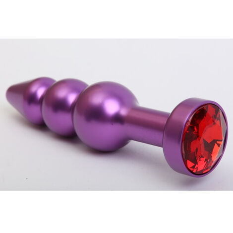Пробка металл фигурная елочка фиолетовая с красным стразом