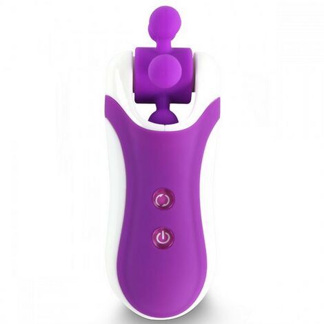 Стимулятор клитора со сменными насадками FeelzToys Clitella, фиолетовый