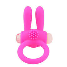 Эрекционное кольцо VULGAR на пенис с вибрацией Rabbit Cockring, розовое