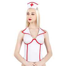 Костюм Верх Медсестра Pecado BDSM, корсет, головной убор, бело-красный, 44