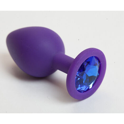 Пробка силиконовая с синим кристаллом, фиолетовая