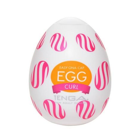 Мастурбатор в форме яйца Tenga Wonder Curl, бело-розовый