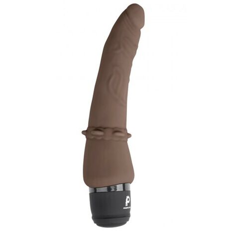 Тонкий анальный массажер PowerCocks Slim Anal Realistic Vibrator 7, коричневый