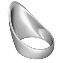 Эрекционное кольцо стальное каплевидное среднее Teardrop Cockring №4, серебристое