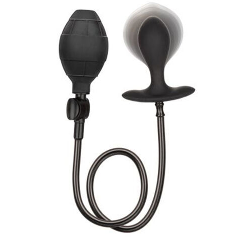 Расширяющаяся анальная пробка Weighted Silicone Inflatable Plug, черная