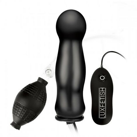 Надувная анальная пробка с вибрацией Lux Fetish 4.5 Inflatable Vibrating Plug, черная