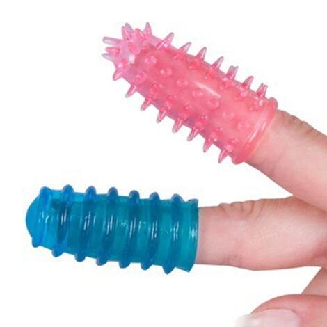 Насадки на палец стимулирующие Foreplay Finger Set, голубой и розовый