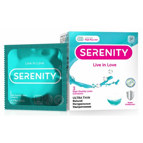Serenity ULTRA THIN 3 шт. Ультратонкие Натуральные Презервативы