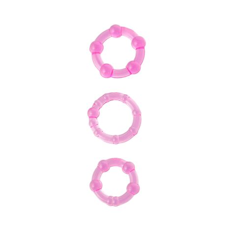 Набор колец 3 шт, TOYFA, PVC, розовый