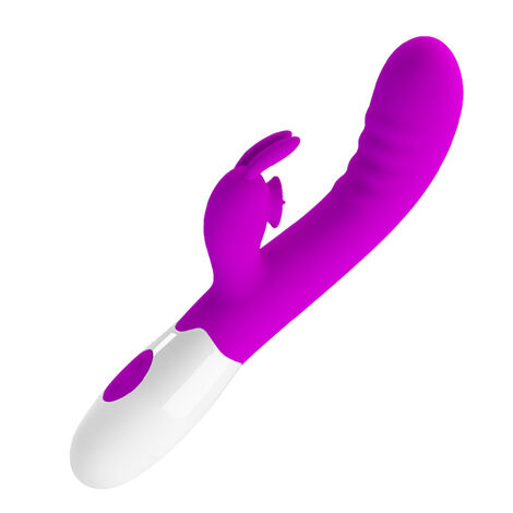 Вибратор с клиторальным стимулятором Pretty Love Serberus Licking Vibrator, фиолетовый