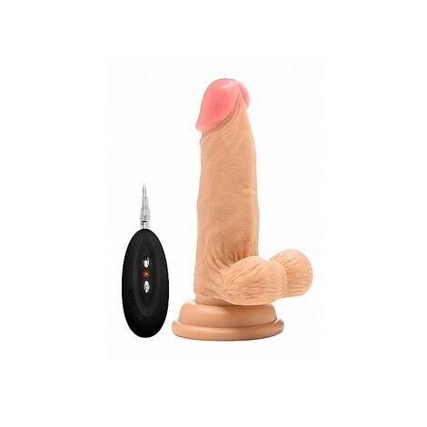 Фаллоимитатор с вибрацией и пультом д/у Vibrating Realistic Cock With Scrotum 6 Inch, телесный