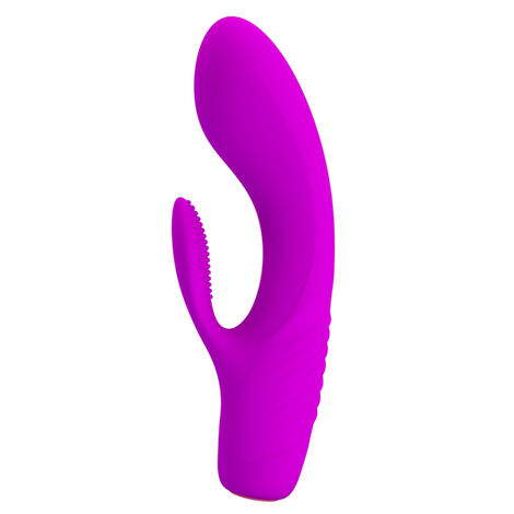 Вибромассажер с клиторальным стимулятором- щеточкой PrettyLove Tim, фиолетовый