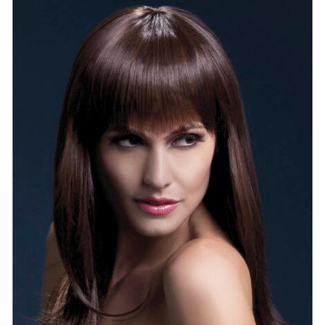 Длинный парик с челкой Fever Sienna Wig, каштановый - S/L