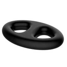 Эрекционное кольцо сдвоенное для пениса и мошонки, черное