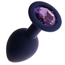 Анальная пробка с фиолетовым кристаллом Gamma, черничный - L