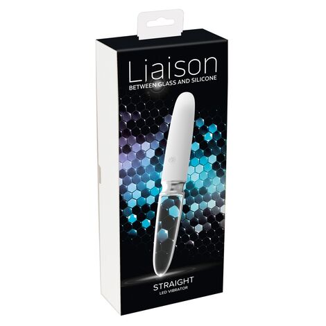 Вибратор Liaison Straight LED, стеклянный, двусторонний, 17,7 см