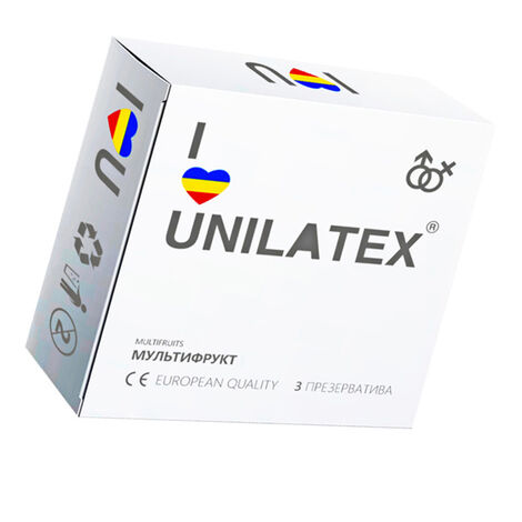Презервативы Unilatex Multifruits №3  ароматизированные, цветные