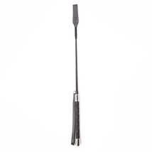 Длинный стек с тонкой петлеобразной частью с кожанной ручкой, чёрный
