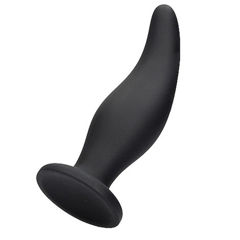 Анальная пробка в форме язычка Curve Butt Plug, черная