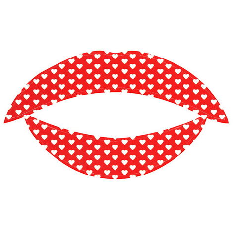 Изображения для губ Lip Tattoo Белое сердце, красные