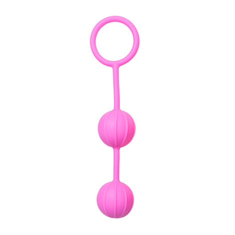 Вагинальные шарики Easytoys Vertical Ribbed Geisha Balls, розовые