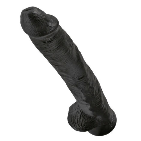 Фаллоимитатор-гигант черный King Cock 14 Cock with Balls, черный