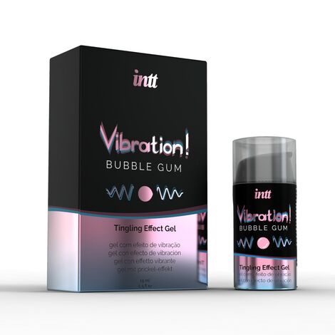 Жидкий интимный гель с эффектом вибрации Intt Bubble Gum - 15 мл.