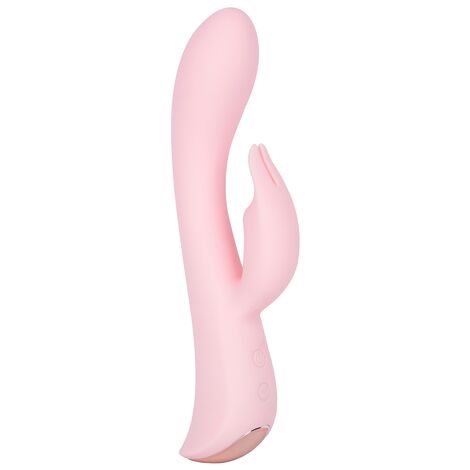 Вибратор Slimline Bunny Love 5.5" Silicone с клиторальным отростком 10 режимов, розовый