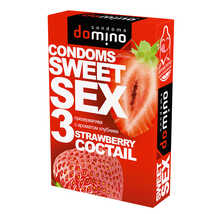 Презервативы для орального секса Domino Sweet Sex Strawberry Cocktail, прозрачные