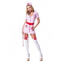 Эротический ролевой костюм похотливая медсестра, розовая - S/M