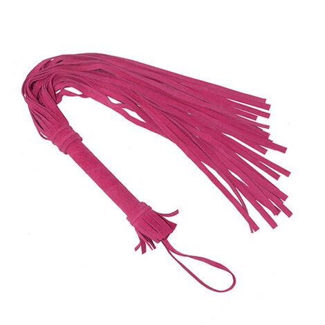 Плеть из натуральной велюровой кожи Sitabella 65 см., розовая