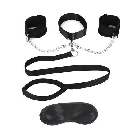 Ошейник с наручниками и поводком Collar Cuffs & Leash Set, черный