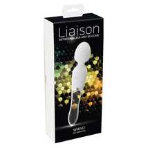 Вибратор Liaison Wand LED, стеклянный, двусторонний, 21,5 см
