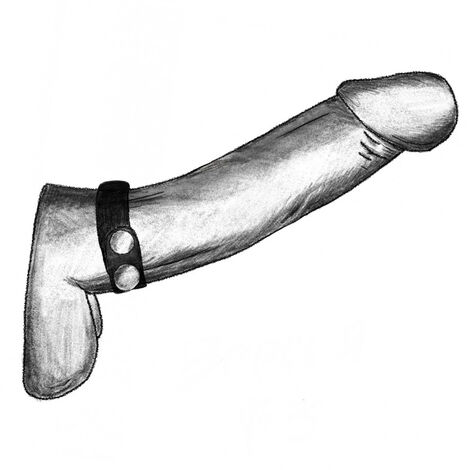 Классический длинный ремень-утяжка на пенис с регулировкой диаметра Джага-Джага, черный