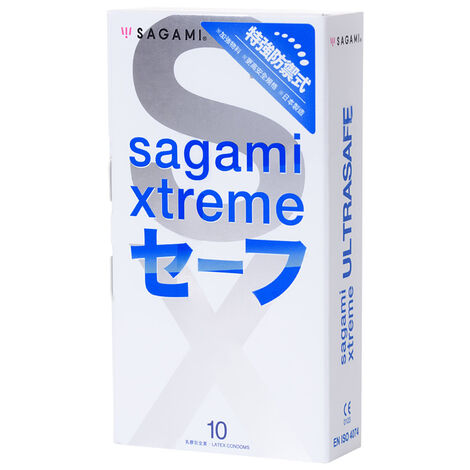 Презервативы с двойным количеством смазки Sagami Xtreme Ultrasafe 0,09 мм. - 10 шт.