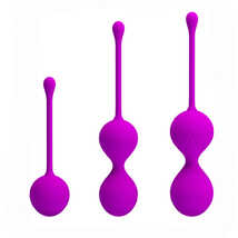 Набор вагинальных шариков с подвижным центром тяжести Kegel Ball 3 шт., фиолетовый