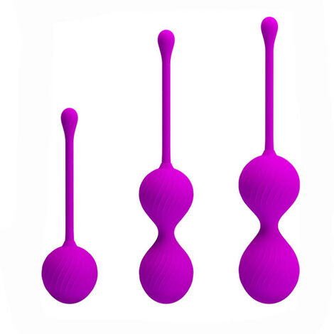 Набор вагинальных шариков с подвижным центром тяжести Kegel Ball 3 шт., фиолетовый