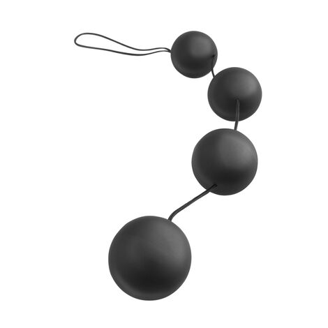 Анальная цепочка Deluxe Vibro Balls со смещенным центром тяжести, черная