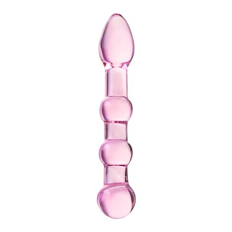 Двусторонний фаллоимитатор Sexus Glass, стекло, розовый, 18 см
