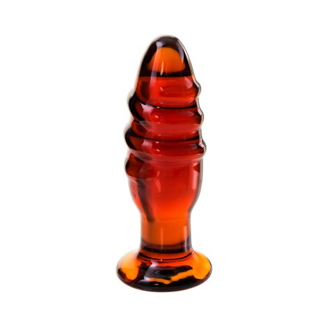 Анальная втулка Sexus Glass, стекло, коричневая, 12,5 см, Ø 4 см