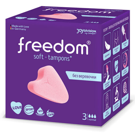 Тампоны женские гигиенические Freedom Normal 3 шт., розовые