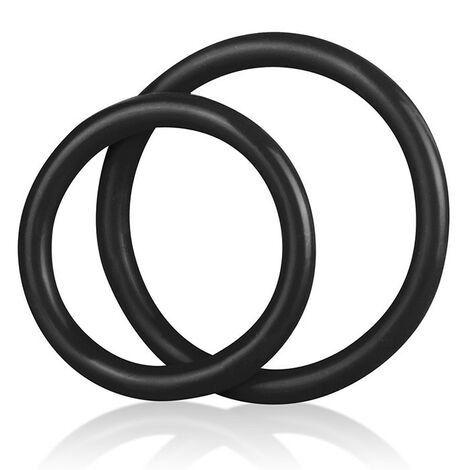 Набор из двух черных силиконовых колец разного диаметра Silicone Cock Ring Set