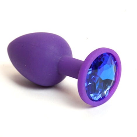 Пробка силиконовая фиолетовая с синим кристаллом
