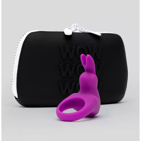 Виброкольцо с чехлом для хранения Happy Rabbit Cock Ring, фиолетовое