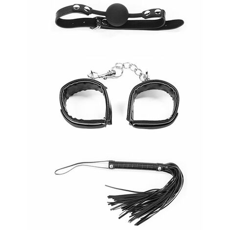 Набор БДСМ Deluxe Bondage Kit (наручники, плеть, кляп-шар)