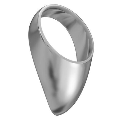 Эрекционное кольцо стальное каплевидное большое Teardrop Cockring, серебристое