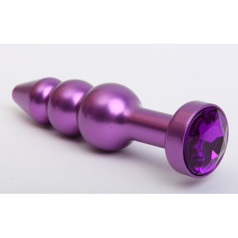 Пробка металл фигурная елочка фиолетовая с фиолетовым стразом