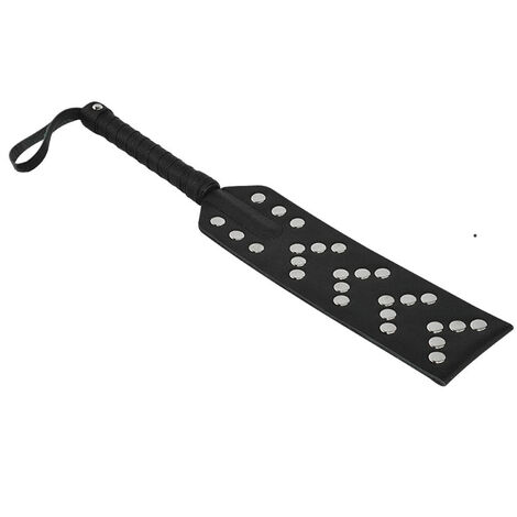 Шлепалка в форме лопатки с металлическими заклепками Sitabella, черная