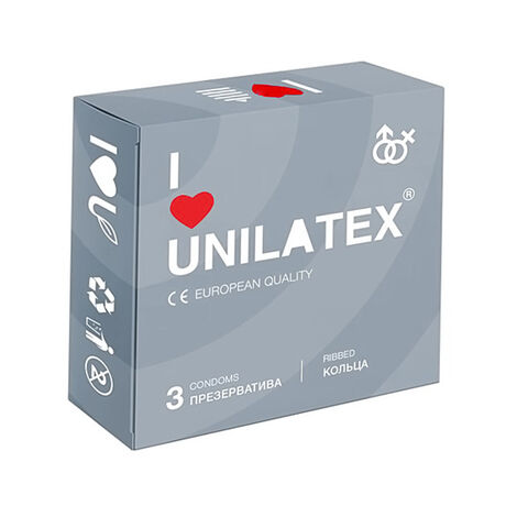 Презервативы Unilatex Ribbed ребристые №3